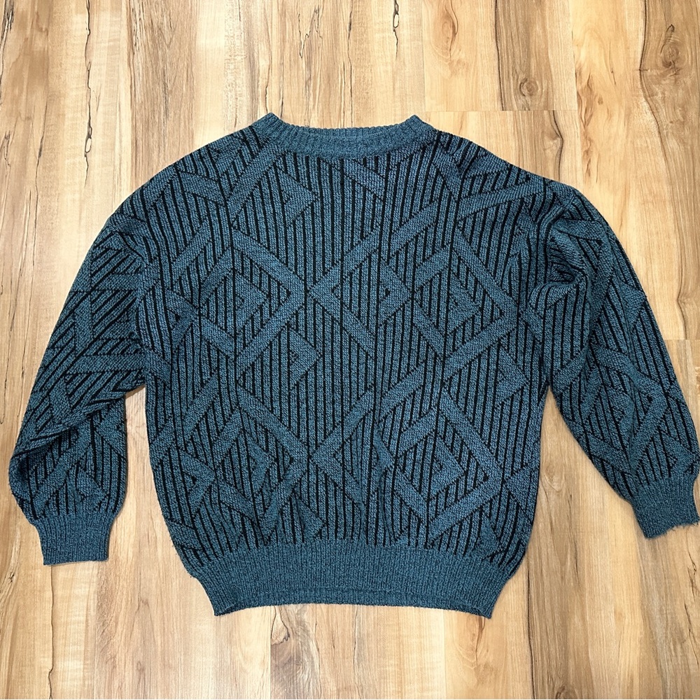 Geometric Patterned Sweater - Blue - image 1